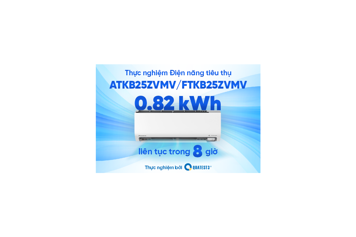 QUATEST 3 - Thực nghiệm điện năng tiêu thụ của model Inverter ATKB25ZVMV/ FTKB25ZVMV