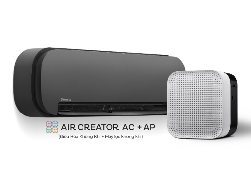 AIR CREATOR - Bộ đôi Điều Hòa 1.5HP (Màu Đen) và Máy lọc không khí (Màu Trắng)