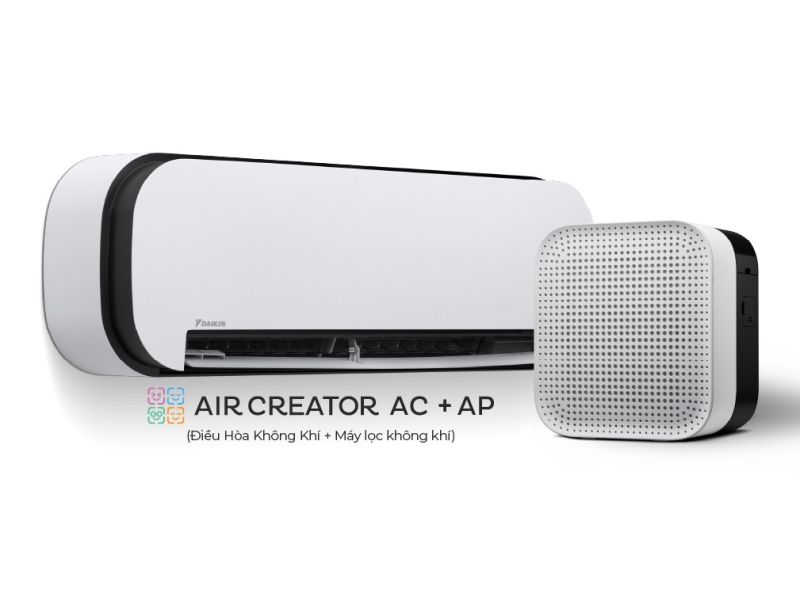 AIR CREATOR - Bộ đ&ocirc;i Điều H&ograve;a 1HP v&agrave; M&aacute;y lọc kh&ocirc;ng kh&iacute; (M&agrave;u Trắng)