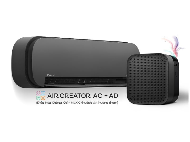 AIR CREATOR - Bộ đ&ocirc;i Điều H&ograve;a 1HP v&agrave; M&aacute;y lọc kh&ocirc;ng kh&iacute; khuếch t&aacute;n hương thơm (M&agrave;u Đen)