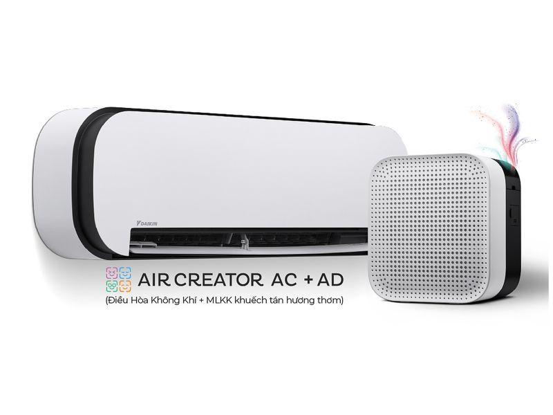 AIR CREATOR - Bộ đ&ocirc;i Điều H&ograve;a 1HP v&agrave; M&aacute;y lọc kh&ocirc;ng kh&iacute; khuếch t&aacute;n hương thơm (M&agrave;u Trắng)